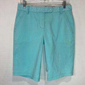 Puma Golf‎ Shorts Athletic Lightweight Turquoise Blue Small Waist 29" Inseam 11"